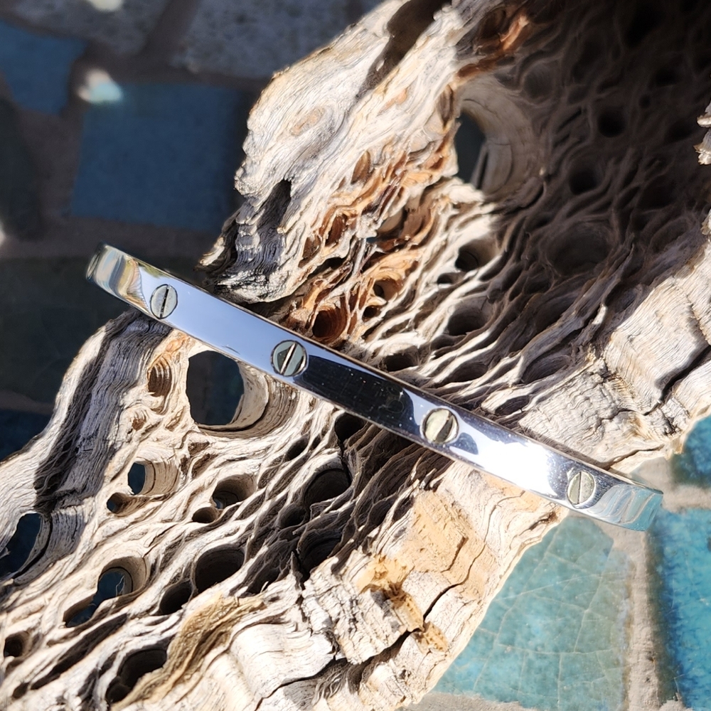 Sterling Silver Solid. 925 Cuff Bracelet - image 1